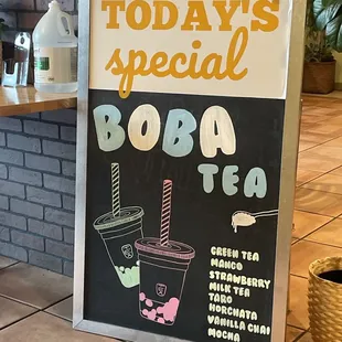 Boba menu