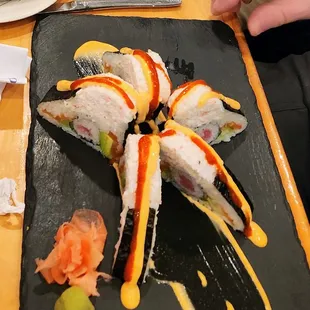 Volcano roll sushi