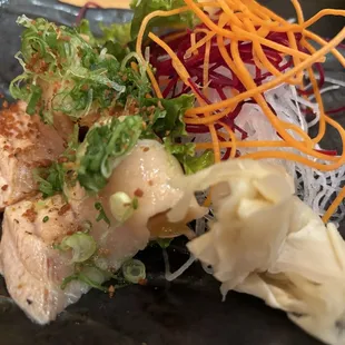 Fatty salmon nigiri.