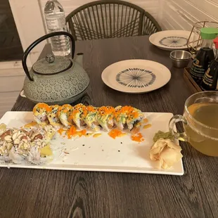 Hot Green Tea on the side