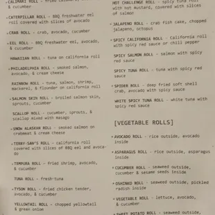 different types of sushi