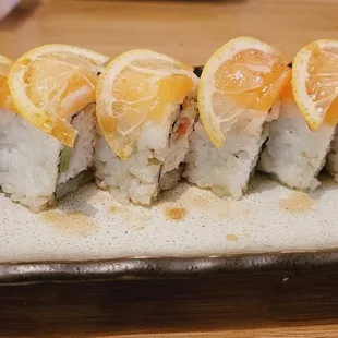 a close up of a sushi
