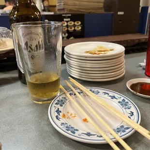 The end of a good meal...did finish the beer!