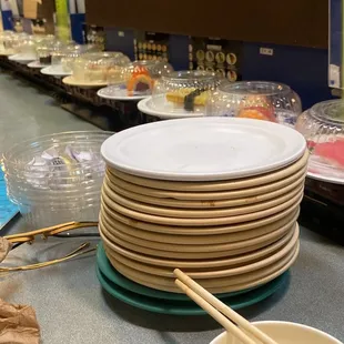 Plates -- empty plates.