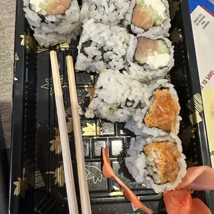 Sushi combo- California roll and B16. Spicy Tuna Roll