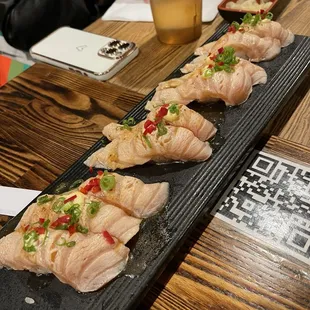 Torched Salmon Belly Sushi