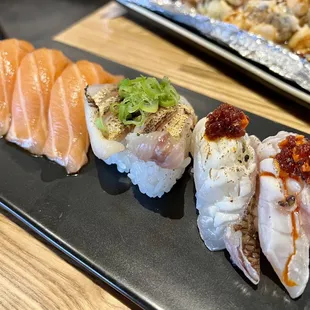 Scottish salmon, barracuda, Japanese snapper