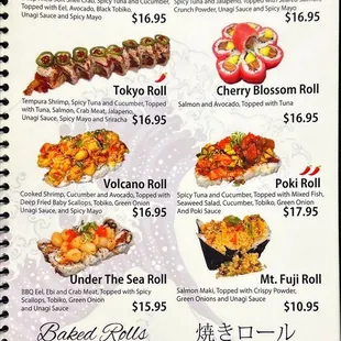menu, sushi and sashimi