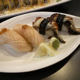 Escolar nigiri and Unagi Freshwater Eel