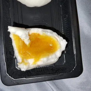 Inside custard bun
