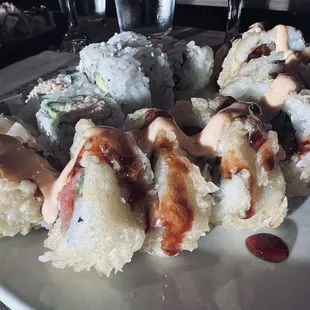 Red lantern roll and California roll