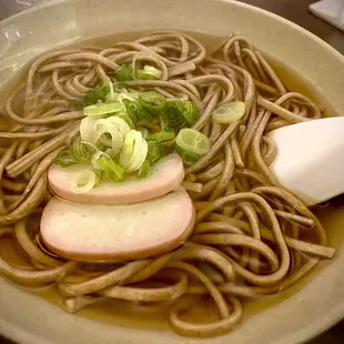 Soba noodles in savory broth