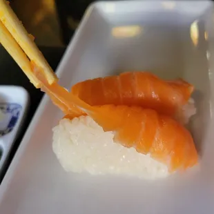 Salmon belly nigiri