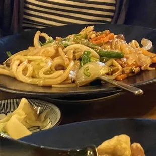 Seafood Yaki Udon (Assorted seafood and vegetable, stir fried udon noodle) 12