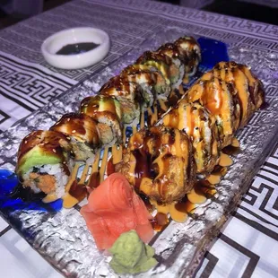 Dragon roll and Chicago maki