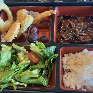 Beef Teriyaki with Mixed Tempura Dinner