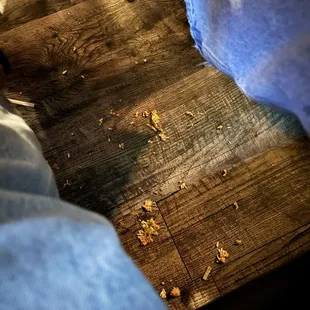 Messy floor from previous people