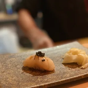 a sushi dish on a plate