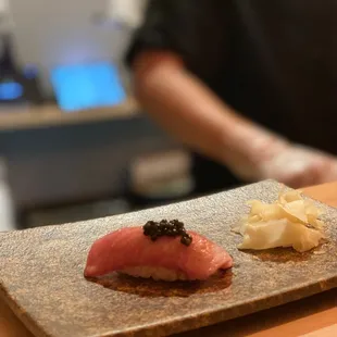 a sushi dish on a plate