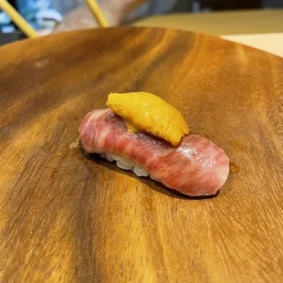 Waygu with California uni