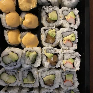 a variety of sushi