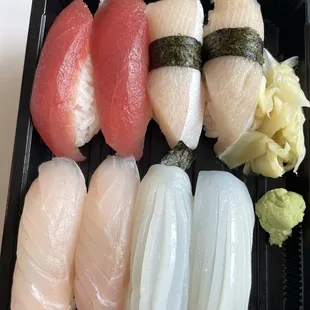 Maguro, hamachi, squid, rock fish
