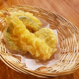 a basket of food on a table