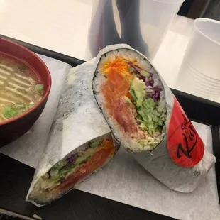 Close up of the Kappo sushi burrito!