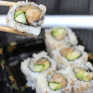 Black Cod, Avocado and Cucumber Roll ($14) - marinated and grilled black cod with avocado and cucumber. Tasty but quite sweet.