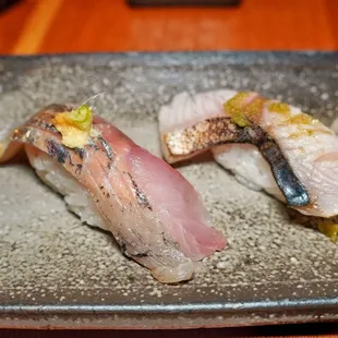 Omakase mackerel and sea bass