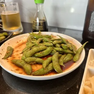 Spicy Garlic Edamame