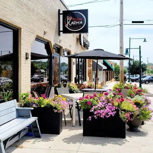 The patio got a little glow up with all these flowers!