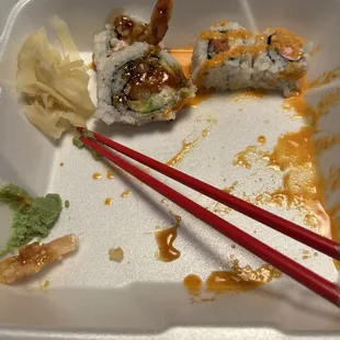 Spicy Tuna and Shrimp Tempura Roll