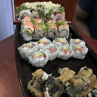 Beauty and the Beast Roll, Millennium Roll, Jalapeno Popper Roll and Katana Roll.... I think hahaha