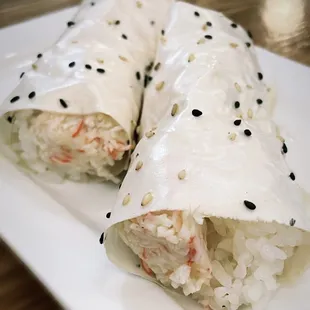 Baked Crab hand roll, amazing!