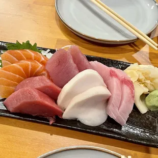 Sashimi assortment.