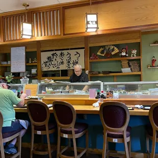 interior, sushi and sashimi