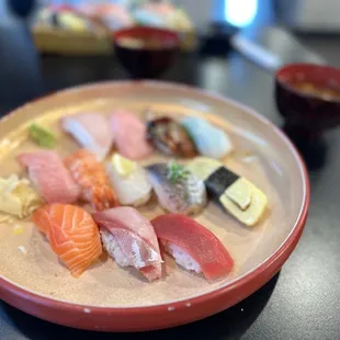 Omakase 10 kan with yellowtail toro and fatty tuna