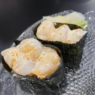 Creamy scallops. Tasty