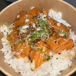 Spicy Salmon Poke Don (Best thing on the menu)