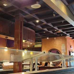 Interior photo of restaurant, view of sushi  bar