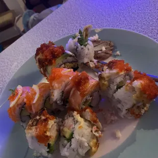 Lion King Roll, Alameda Island Roll, Oakland A's Roll