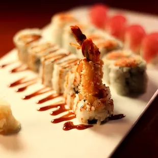 a plate of sushi