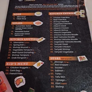 menu