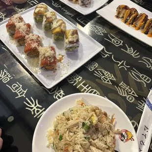 Sushi and Chicken Fried Rice
