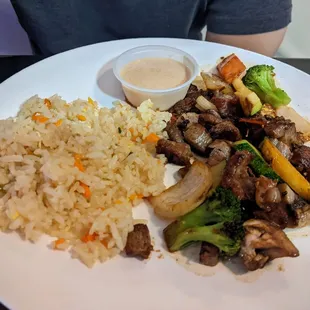 Hibachi steak with fried rice