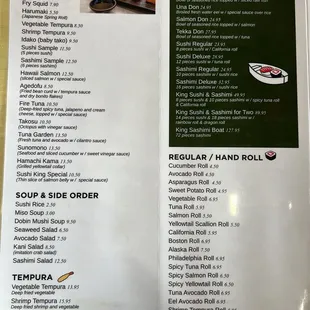 menu