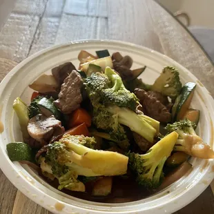 Hibachi steak and vegetables
