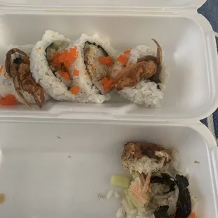 Rotten crab roll  Could have gotten really sick with food poisoning