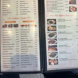 menu